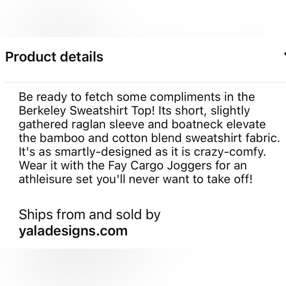 Yala Berkeley Puff Short Sleeve Bamboo & OG Cotton Raglan Pink Sweatshirt Top - Picture 3 of 12